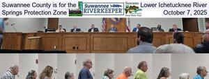 [Suwannee County is for the Lower Ichetucknee River Springs Protection Zone, October 7, 2025]