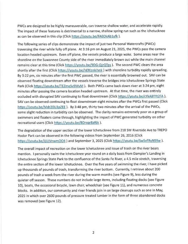 [PWCs, wakes, turbidity, erosion, trash]