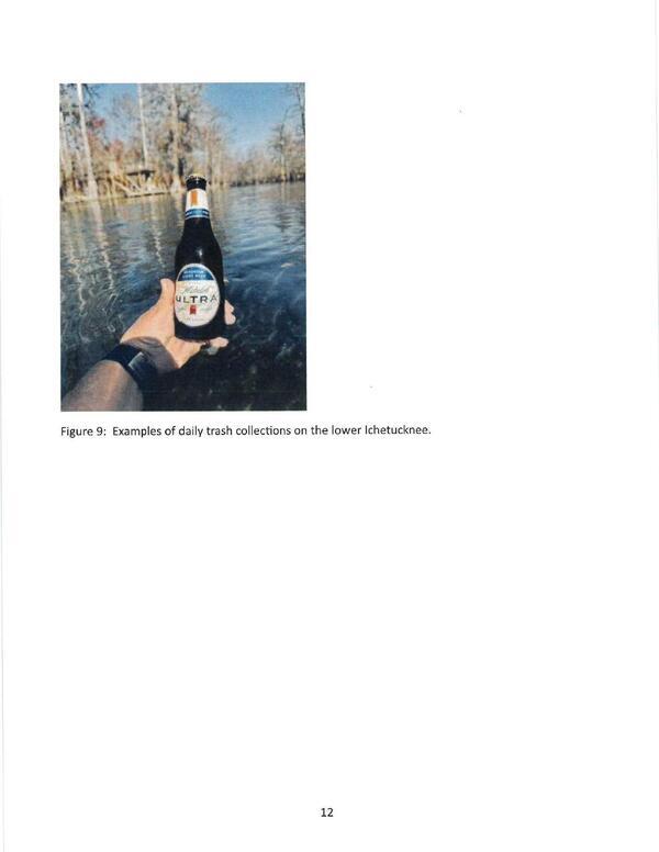 [Figure 9: Examples of daily trash collections on the lower Ichetucknee.]