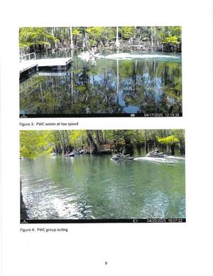 [Figure 3: PWC wakes at low speed; Figure 4: PWC group outing]