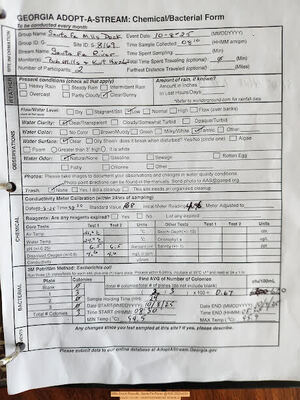 [Mills Dock Results, Santa Fe River @ NW 282nd Dr 2025-10-08 --Kurt Hurzeler for WWALS]