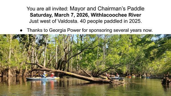 [You are all invited: Mayor and Chairman’s Paddle]