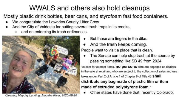 [WWALS and others also hold cleanups: pass something like SB 49 from 2024]