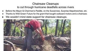 [Chainsaw Cleanups to cut through hurricane deadfalls across rivers]