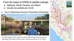 [From far away to WWALS paddle outings:]