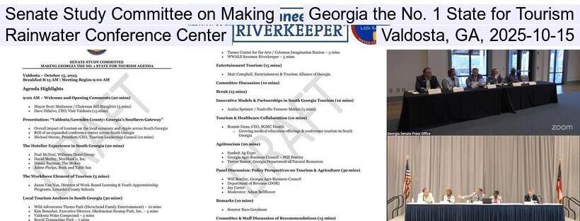 Senate Study Committee on Making Georgia the No. 1 State for Tourism, Rainwater Conference Center, Valdosta, GA, 2025-10-15