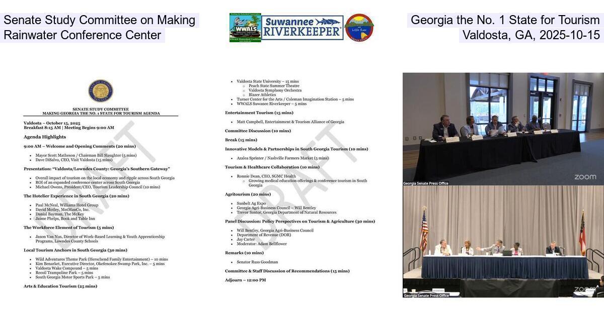 [Senate Study Committee on Making Georgia the No. 1 State for Tourism, Rainwater Conference Center, Valdosta, GA, 2025-10-15]