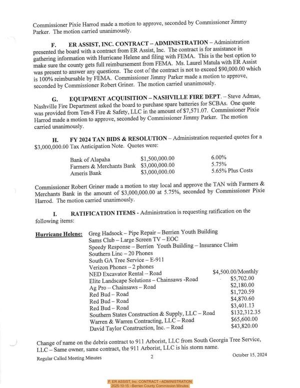 [F. ER ASSIST, Inc. CONTRACT --ADMINISTRATION, 2025-10-15 --Berrien County Commission Minutes]