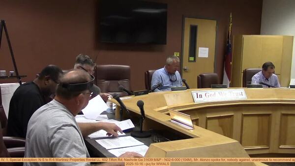 [Movie: IV. 1. Special Exception: N-S to R-6 Martinez Properties Rental LL, 602 Tifton Rd, Nashvile Ga 31639 M&P - N02-6-000 (104M), Mr. Alonzo spoke for, nobody against, unanimous to recommend approval, 2025-10-16 --jsq for WWALS]