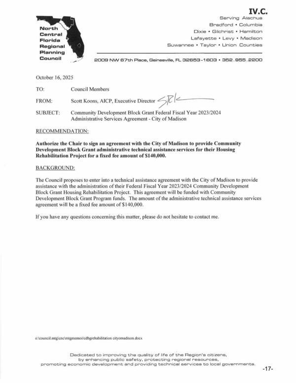 [CDBG Agreement with City of Madison]