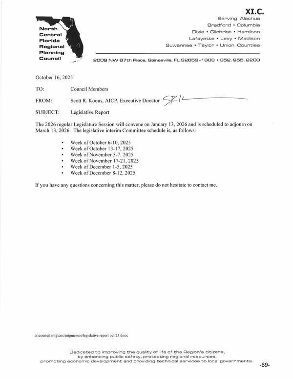 [Legislative Report]