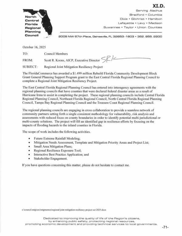 [Regional Joint Mitigation Resiliency Project]