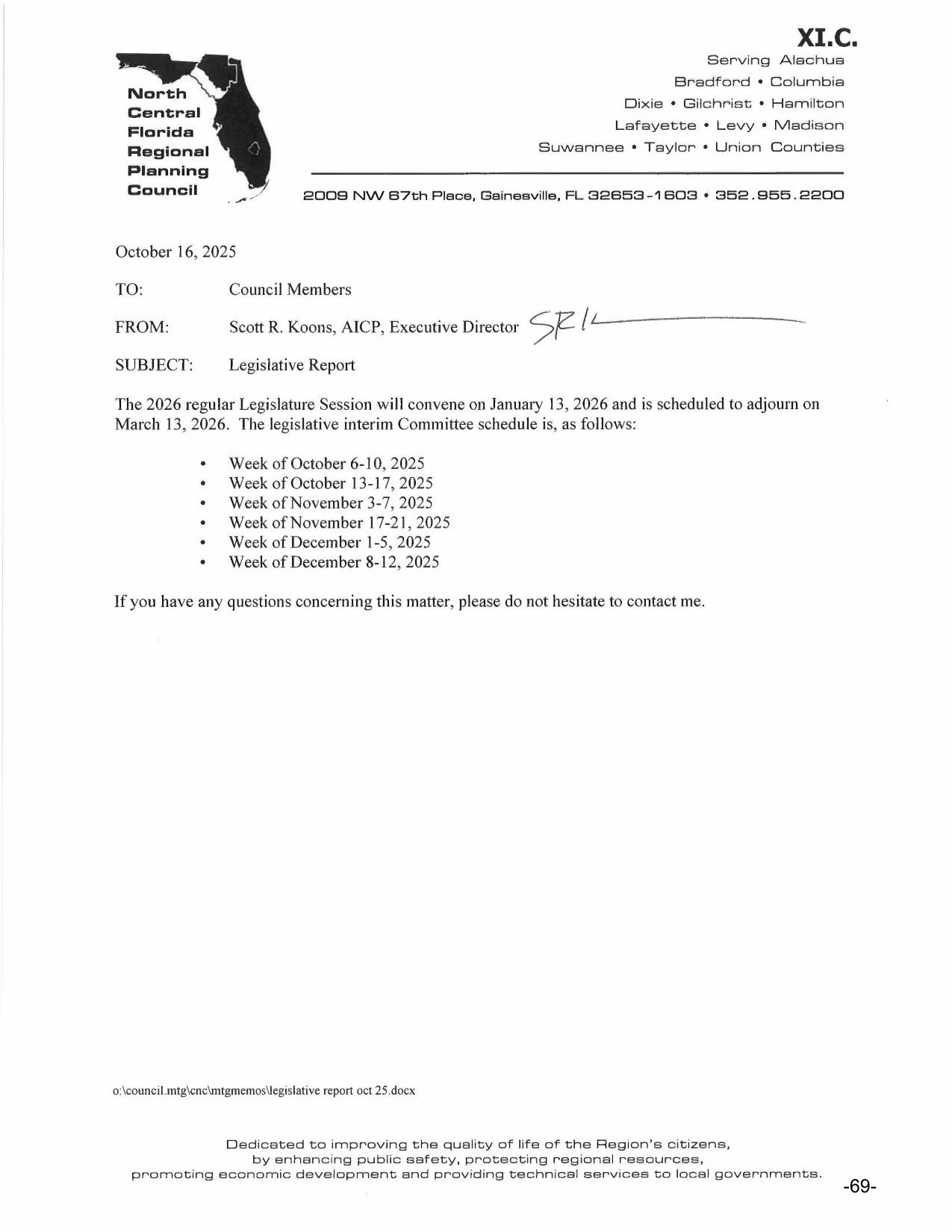 Legislative Report