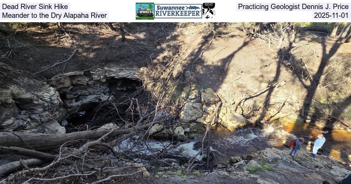 [Dead River Sink Hike, Practicing Geologist Dennis J. Price, Meander to the Dry Alapaha River, 2025-11-01]