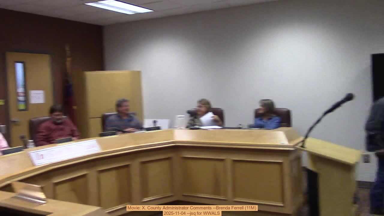 Movie: X. County Administrator Comments --Brenda Ferrell (11M)