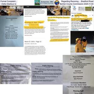 [Formal Complaint... Regarding Rezoning ... Bradford Road --Della Gladieux to Berrien County Commission 2025-11-04]