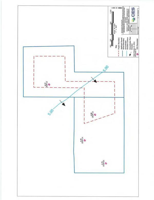 Map: Groundwater Elevation Contour Map, Project: Crystal River Borrow Pit