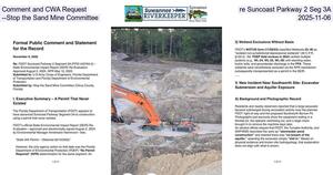[Comment and CWA Request, re Suncoast Parkway 2 Seg 3A --Stop the Sand Mine Committee, 2025-11-06]