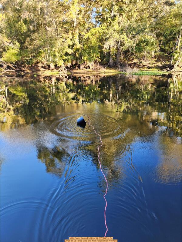 [Mills Dock, Santa Fe River @ NW 282nd Dr 2025-11-05 --Bob Mills and Kurt Hurzeler for WWALS]