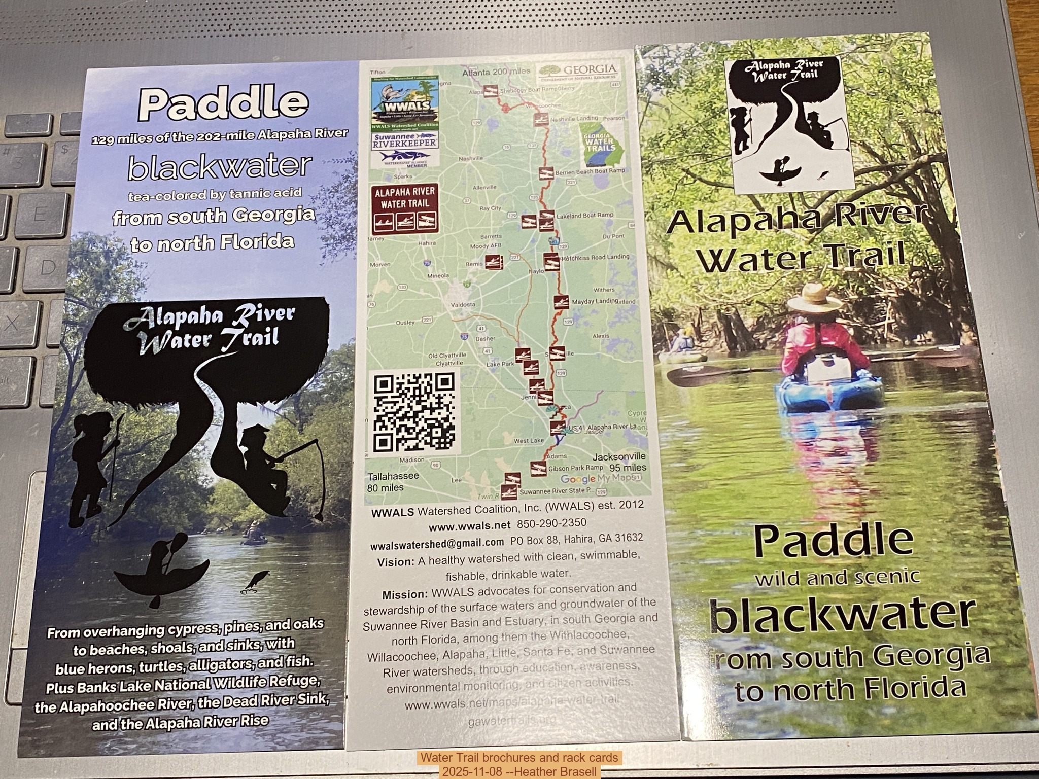 Water Trail brochures and rack cards, 2025-11-08 --Heather Brasell