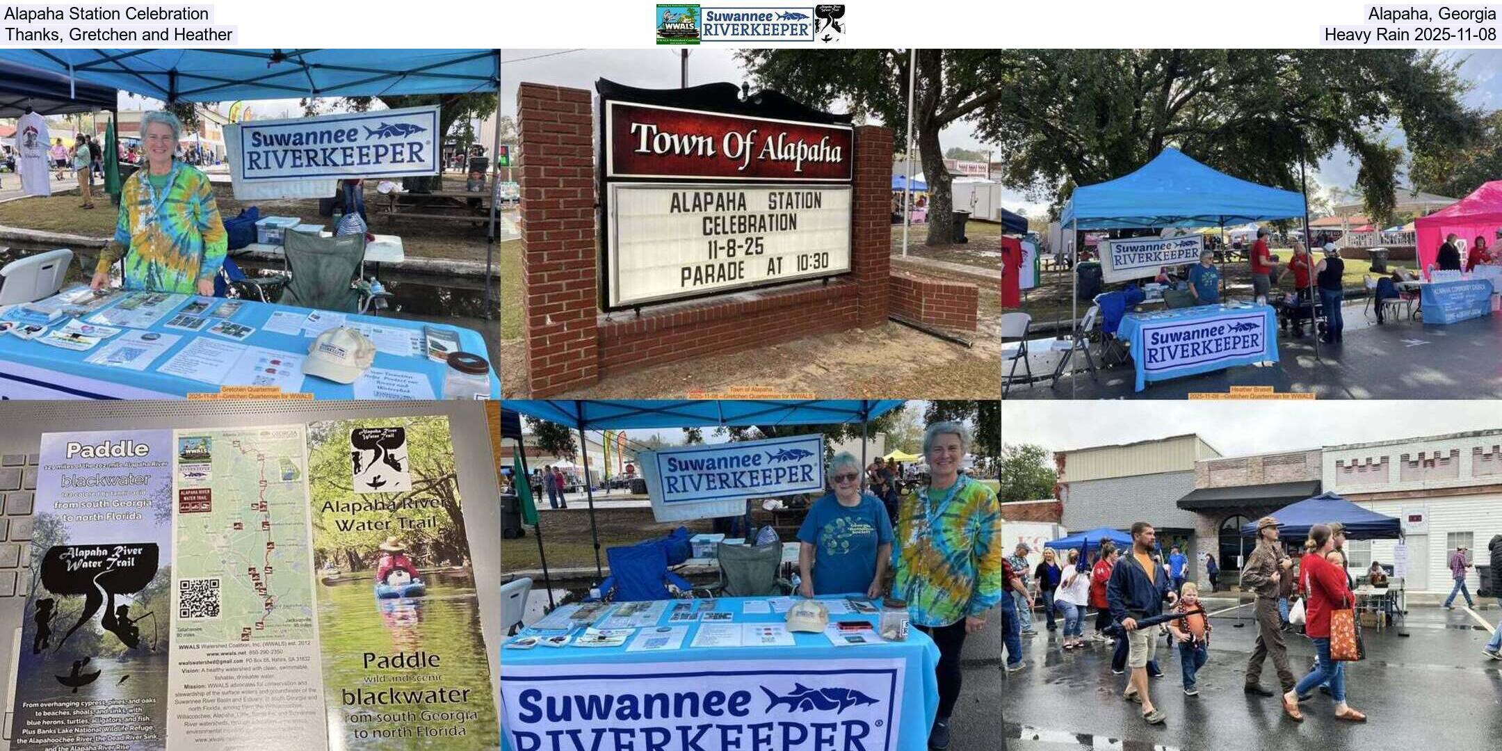 Alapaha Station Celebration, Alapaha, Georgia, Thanks, Gretchen and Heather, Heavy Rain 2025-11-08