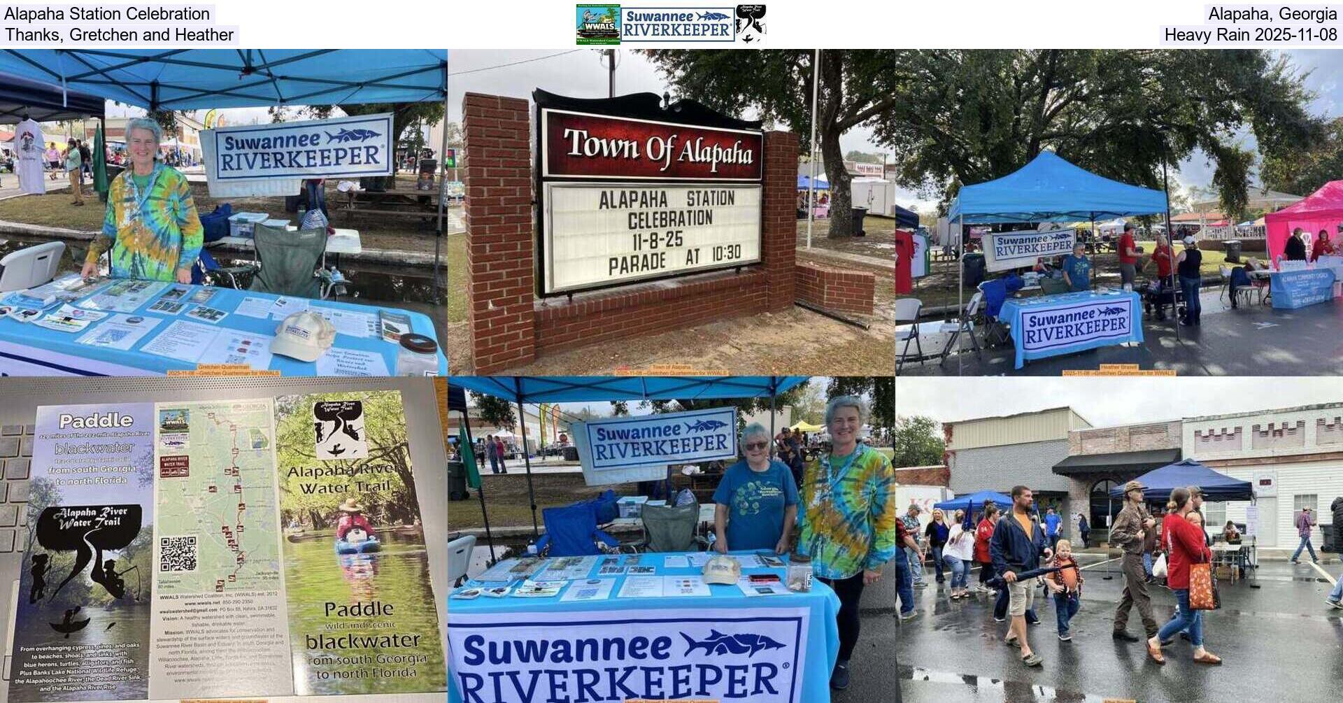 Alapaha Station Celebration, Alapaha, Georgia, Thanks, Gretchen and Heather, Heavy Rain 2025-11-08