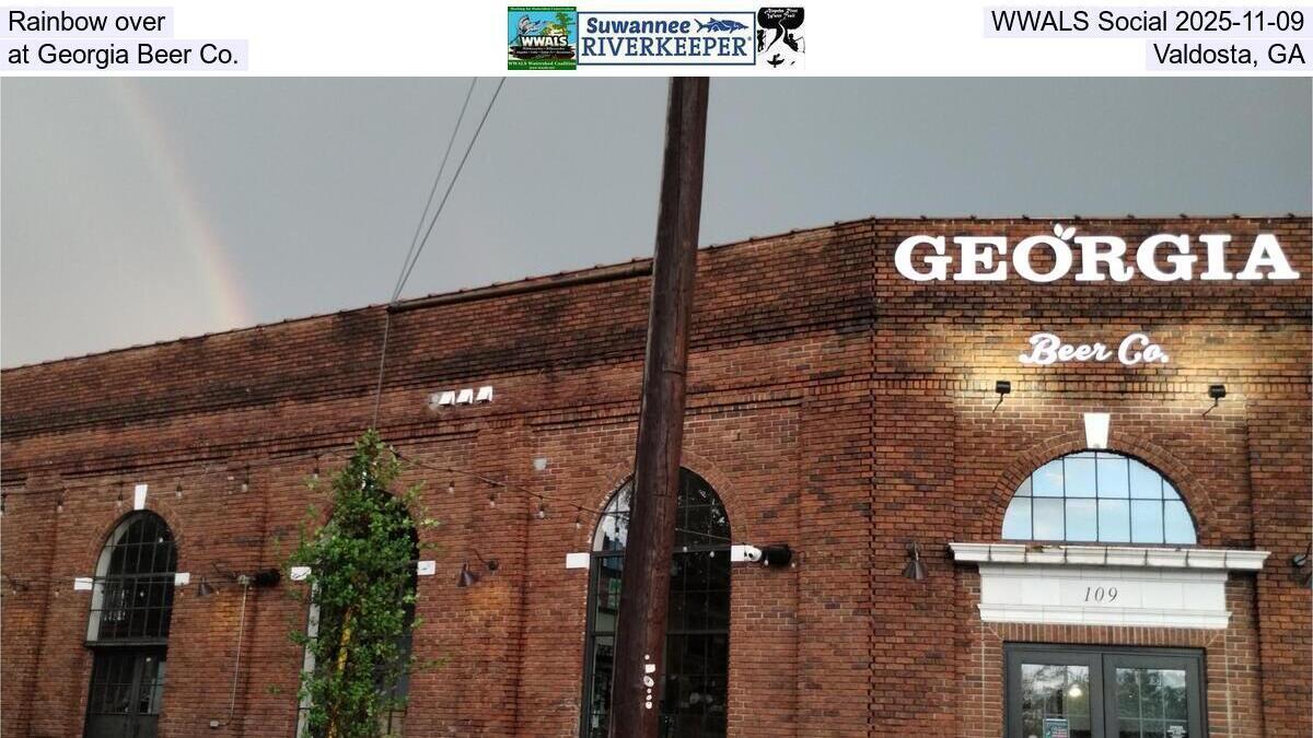 Rainbow over WWALS Social 2025-11-09, at Georgia Beer Co., Valdosta, GA