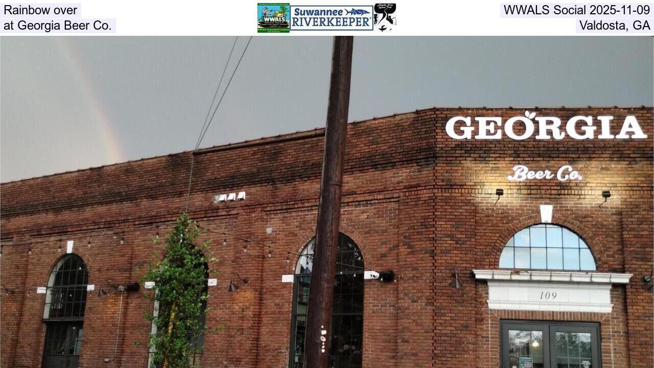 Rainbow over WWALS Social 2025-11-09, at Georgia Beer Co., Valdosta, GA