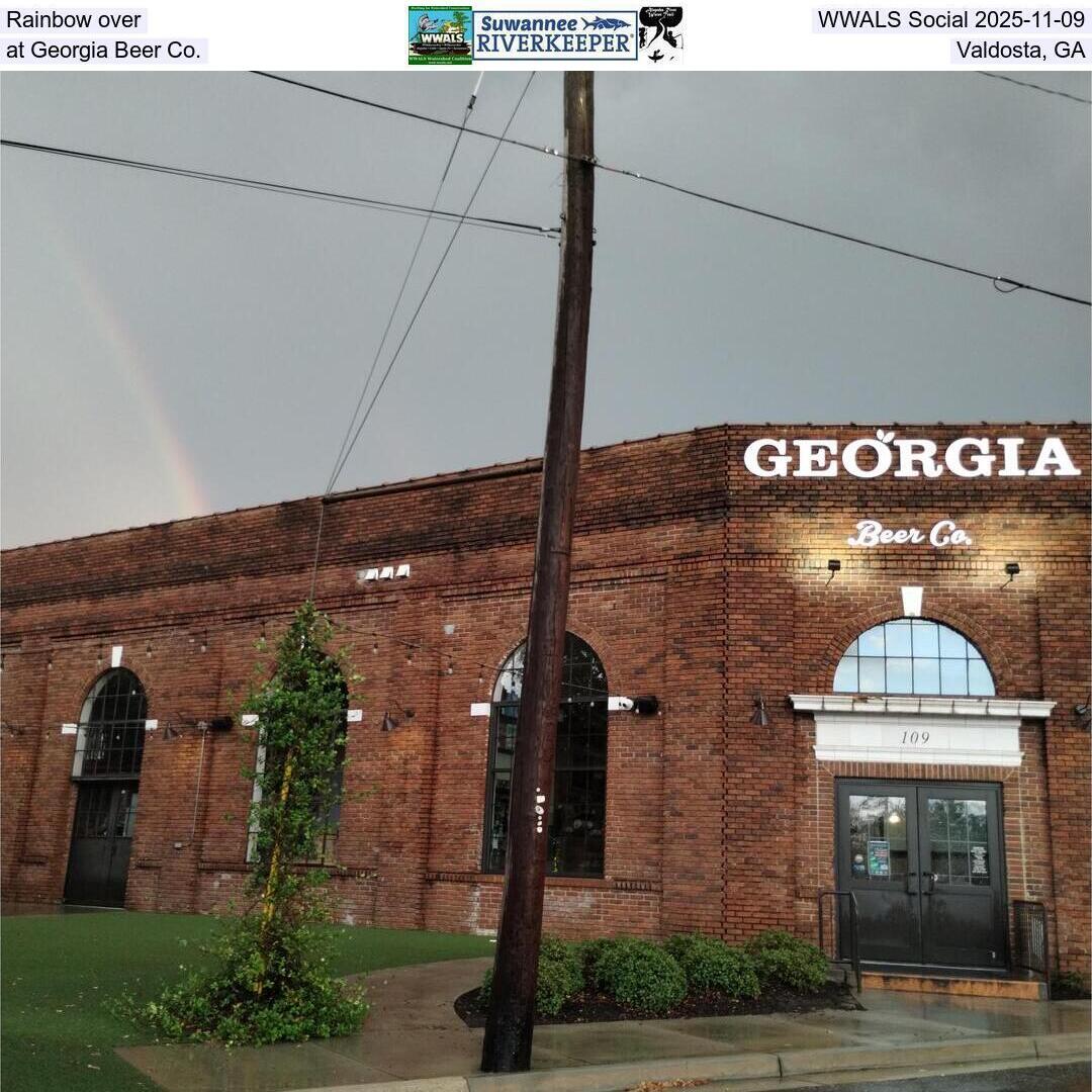 Rainbow over WWALS Social 2025-11-09, at Georgia Beer Co., Valdosta, GA