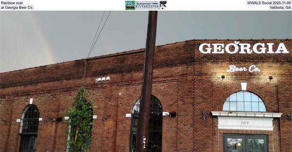 Rainbow over WWALS Social 2025-11-09, at Georgia Beer Co., Valdosta, GA