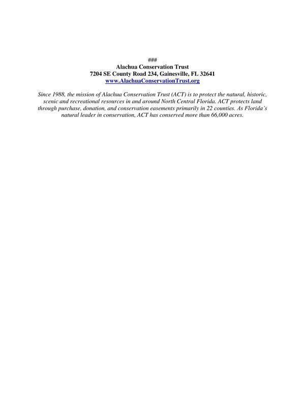 [Alachua Conservation Trust]