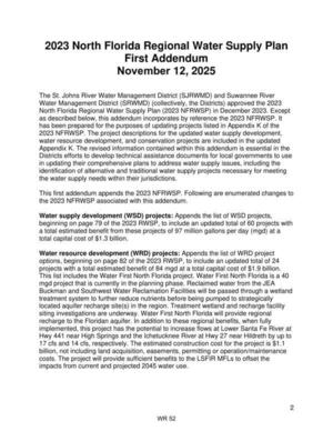 [This list includes the Water First North Florida project. Water First North Florida is a 40 mgd project that is currently in the planning phase. Reclaimed water from the JEA Buckman and Southwest Water Reclamation Facilities will be passed through a wetland treatment system to further reduce nutrients before being pumped to strategically located aquifer recharge site(s) in the region. Treatment wetland and recharge facility siting investigations are underway. Water First North Florida will provide regional recharge to the Floridan aquifer. In addition to these regional benefits, when fully implemented, this project has the potential to increase flows at Lower Santa Fe River at Hwy 441 near High Springs and the Ichetucknee River at Hwy 27 near Hildreth by up to 17 cfs and 14 cfs, respectively. The estimated construction cost for the project is $1.1 billion, not including land acquisition, easements, permitting or operation/maintenance costs. The project will provide sufficient benefits to the LSFIR MFLs to offset the impacts from current and projected 2045 water use.]