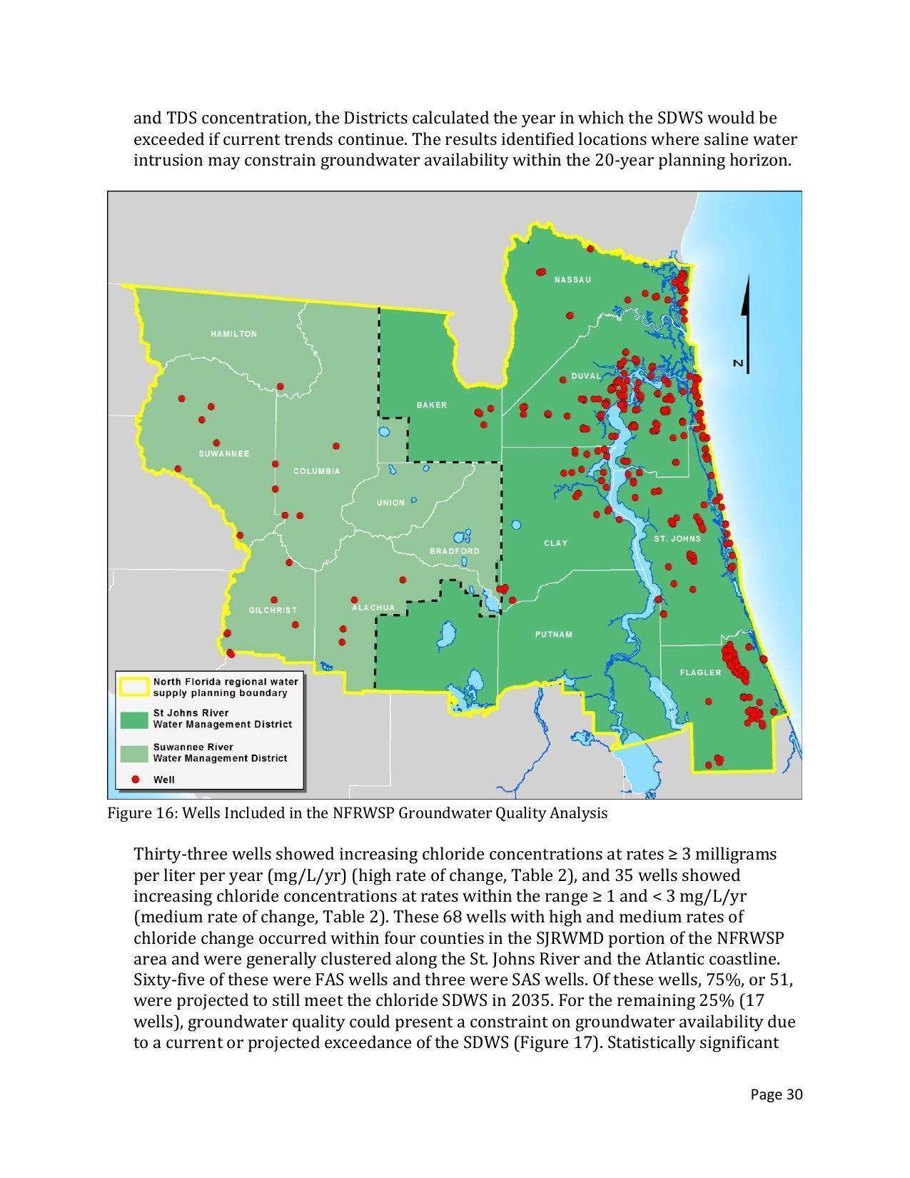 Figure 16: Wells Included in the NFRWSP Groundwater Quality Analysis