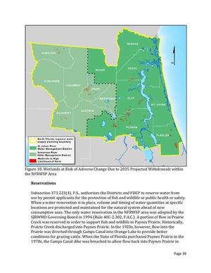 [Figure 18. Wetlands at Risk of Adverse Change Due to 2035 Projected Withdrawals within the NFRWSP Area]