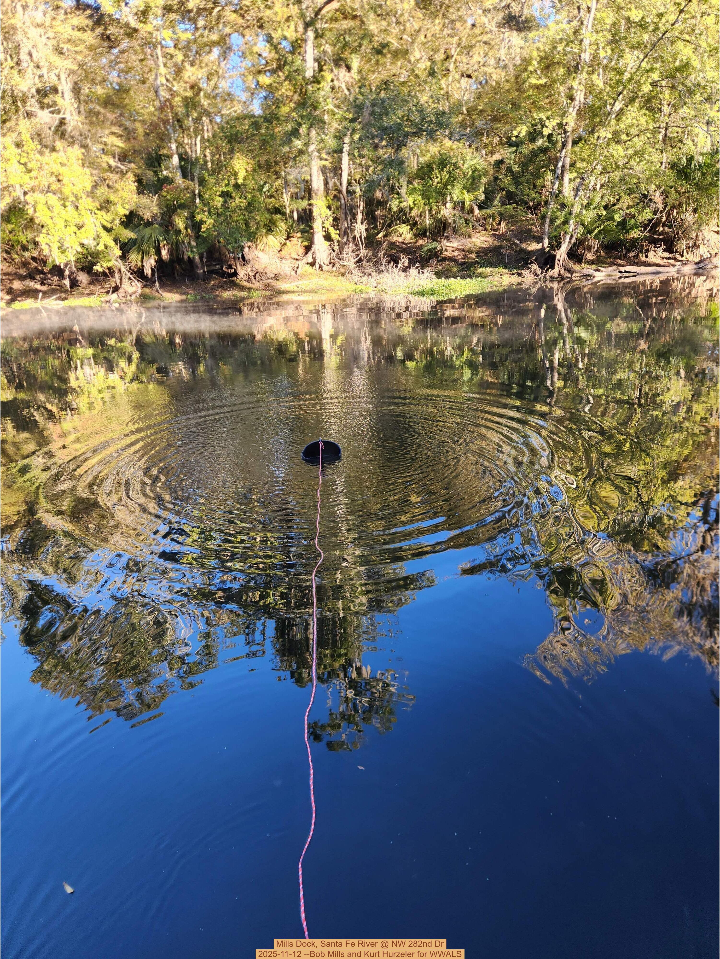 Mills Dock, Santa Fe River @ NW 282nd Dr 2025-11-12 --Bob Mills and Kurt Hurzeler for WWALS
