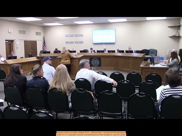 Natural limits on water: Barber Pool - datacenters --Suwannee Riverkeeper, 2025-11-17, Lowndes County Comprehensive Plan Update 2 --jsq for LAKE