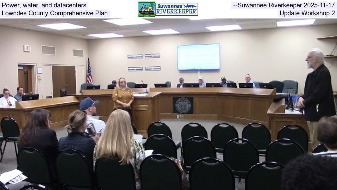 Power, water, and datacenters, --Suwannee Riverkeeper 2025-11-17, Lowndes County Comprehensive Plan, Update Workshop 2