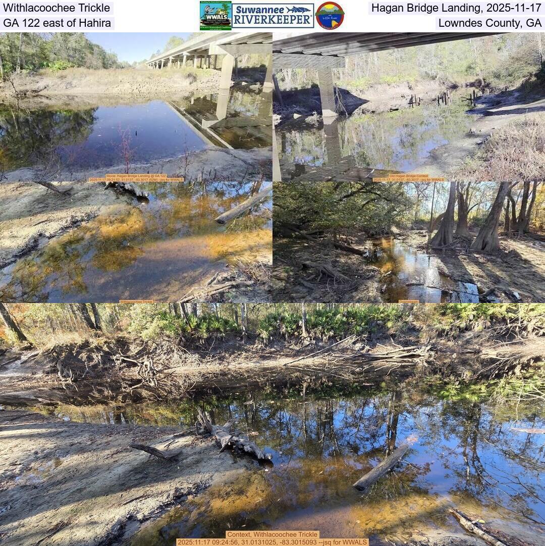 Withlacoochee Trickle, Hagan Bridge Landing, 2025-11-17, GA 122 east of Hahira, Lowndes County, GA