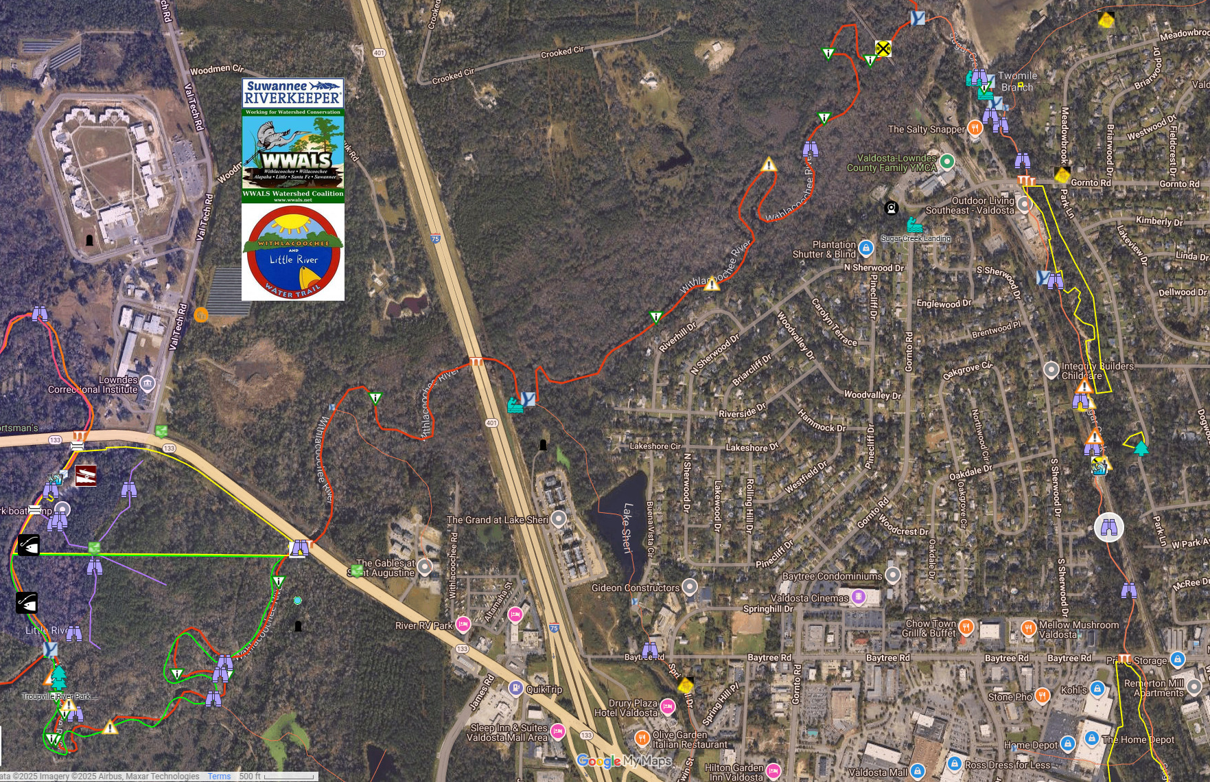 Map: Sugar Creek Sewer Leak Fixed by Valdosta Utilities, 2025-11-20 WLRWT