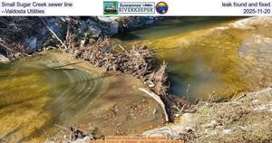 [Small Sugar Creek sewer line leak found and fixed --Valdosta Utilities, 2025-11-20]