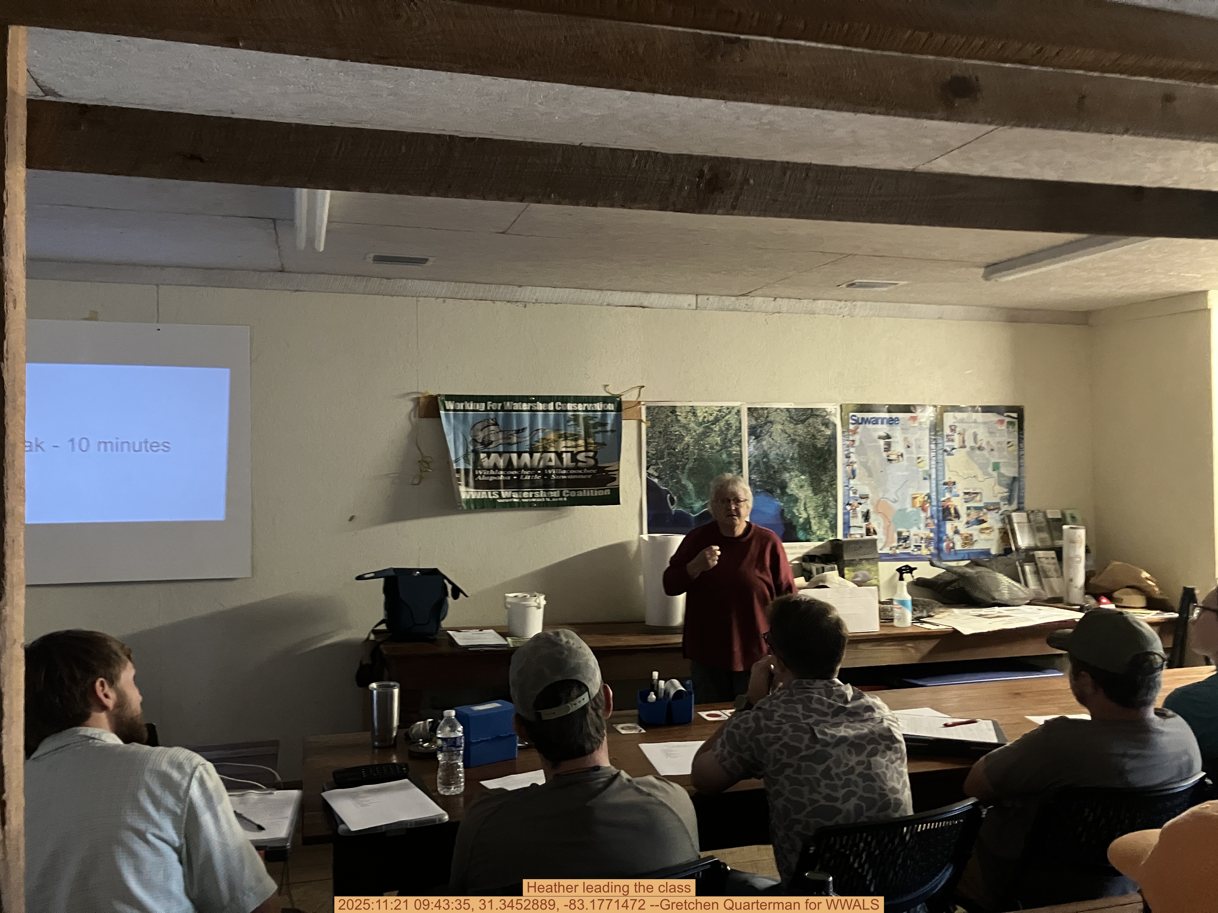 Heather leading the class, 2025:11:21 09:43:35, 31.3452889, -83.1771472 --Gretchen Quarterman for WWALS