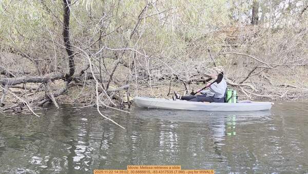 [Movie: Melissa retrieves a slide, 2025:11:22 14:39:02, 30.6888815, -83.4317535 (7.9M) --jsq for WWALS]