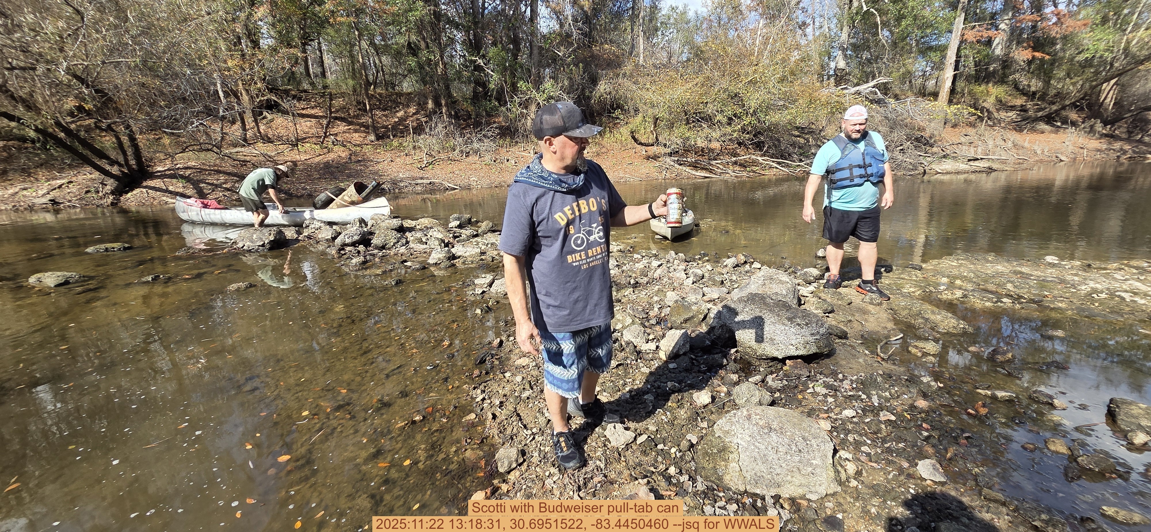 Scotti with Budweiser pull-tab can, 2025:11:22 13:18:31, 30.6951522, -83.4450460 --jsq for WWALS