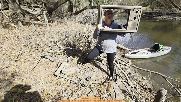 Melissa on her TV, 2025:11:22 13:34:10, 30.6954746, -83.4449501 --jsq for WWALS