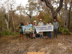 [Knights Ferry Boat Ramp with banners & jsq, 2025:11:22 11:56:18 --Scotti Jay for WWALS]