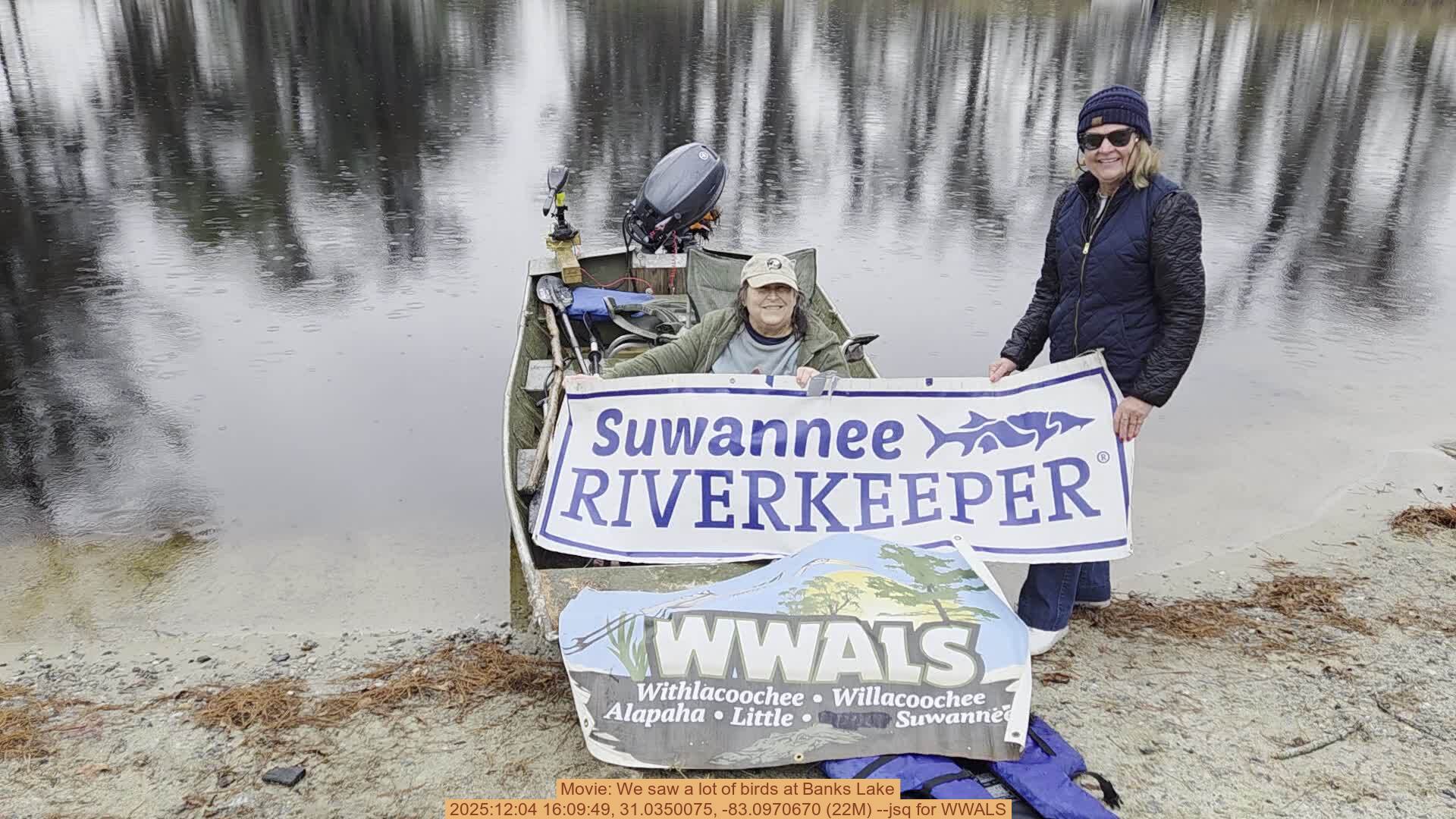 Movie: We saw a lot of birds at Banks Lake, 2025:12:04 16:09:49, 31.0350075, -83.0970670 (22M) --jsq for WWALS