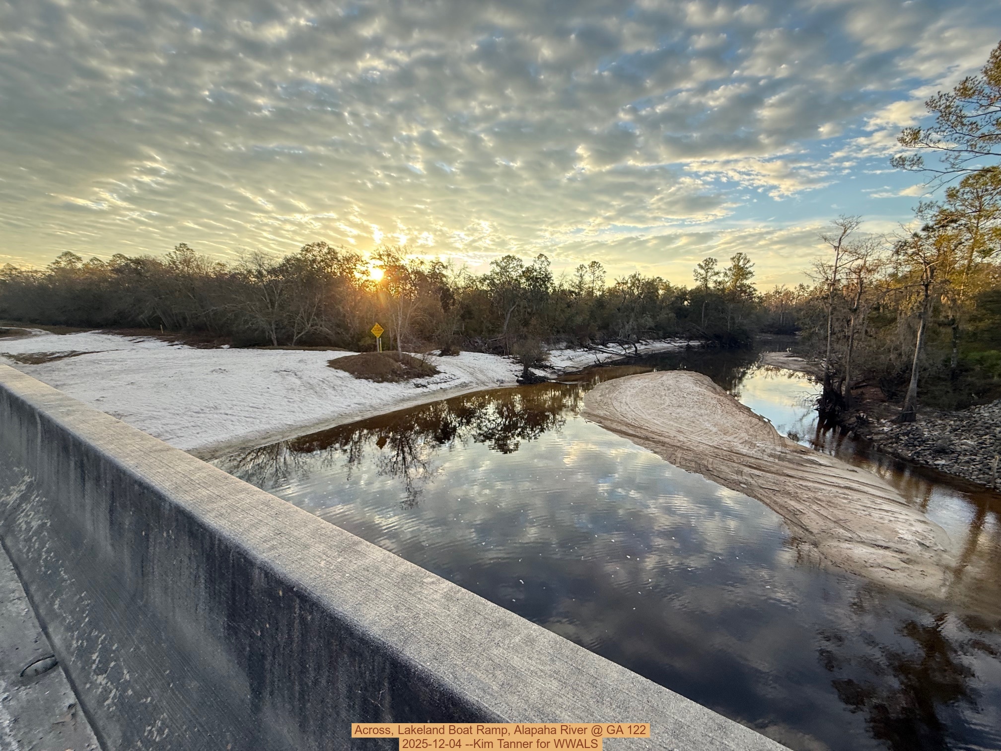 Across, Lakeland Boat Ramp, Alapaha River @ GA 122 2025-12-04 --Kim Tanner for WWALS