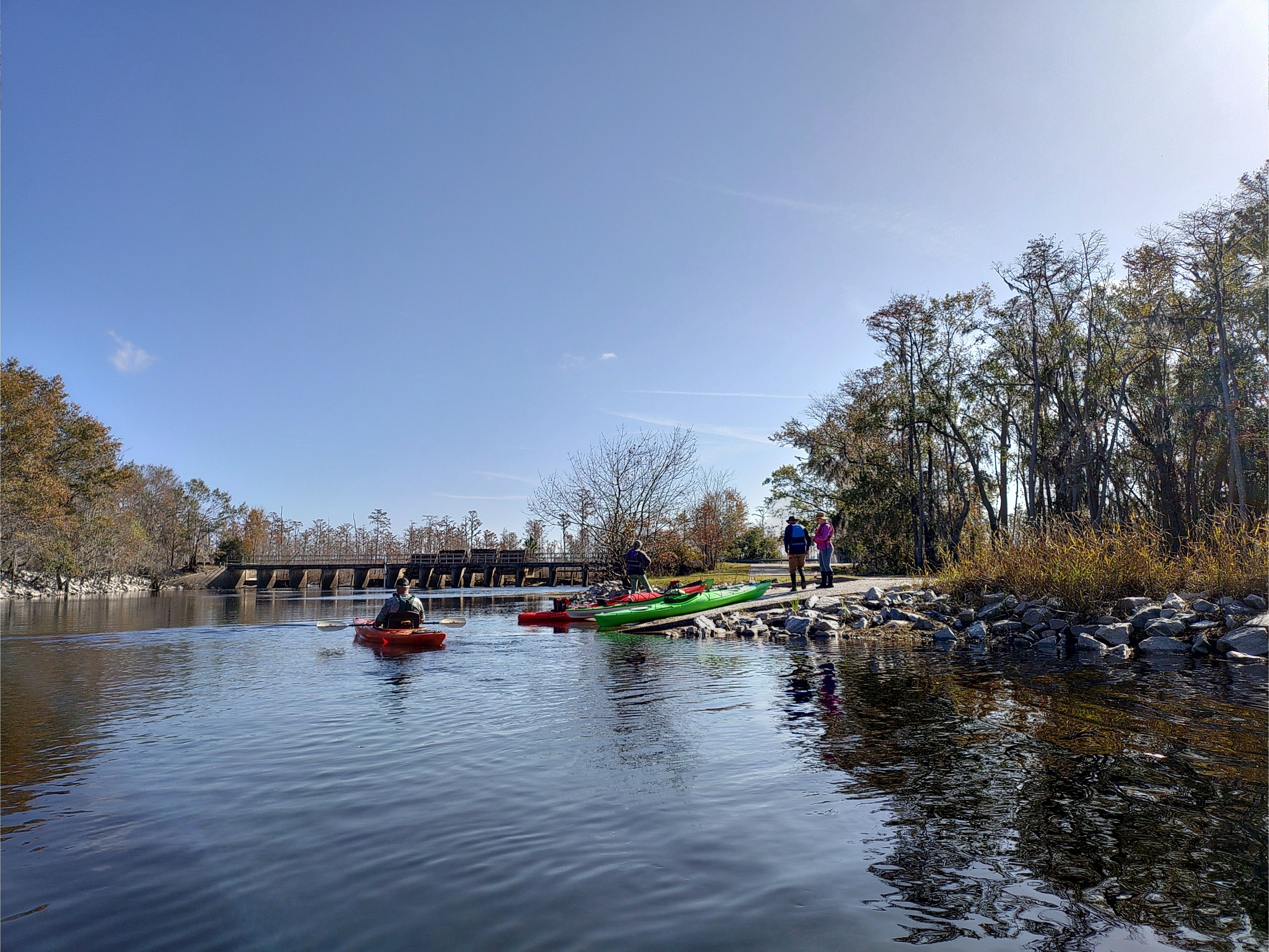 Suwannee River Sill Ramp, 11:28:25 --Phil Royce for WWALS, 2024-12-14, 30.803978, -82.418692