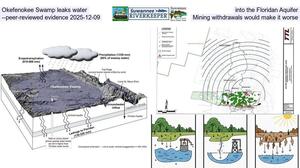 [Okefenokee Swamp leaks water into the Floridan Aquifer --peer-reviewed evidence 2025-12-09, Mining withdrawals would make it worse]