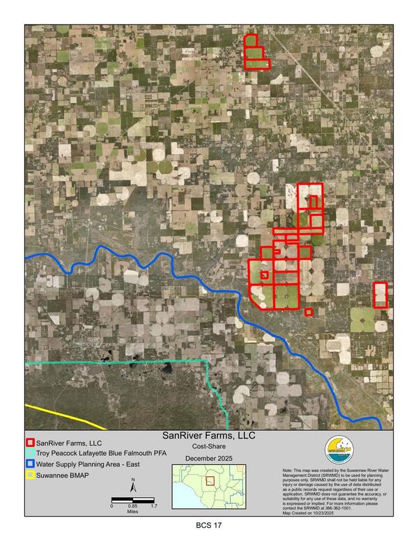 Map: SanRiver Farms LLC, Cost-Share, December 2025